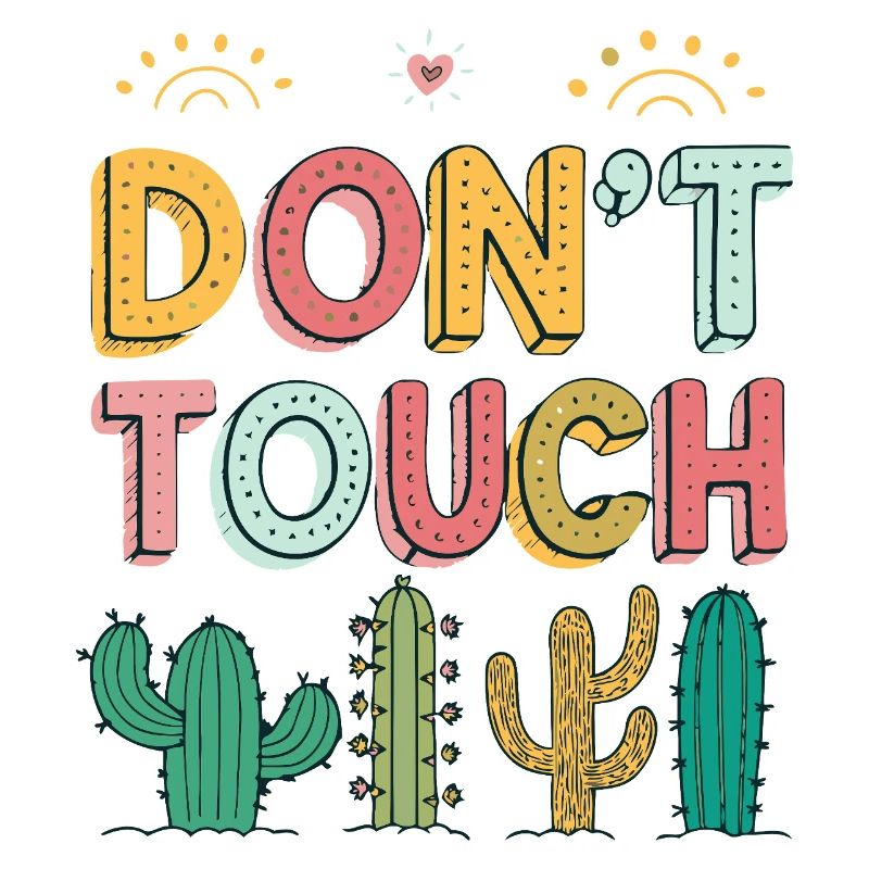 Do Not Touch Pastel Cactus