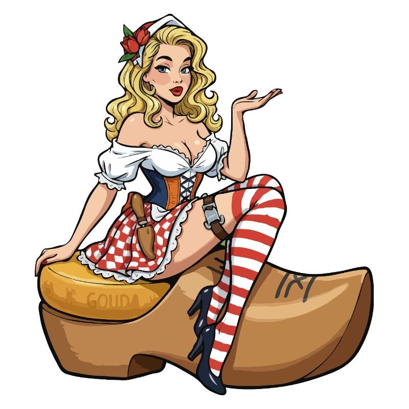 Holland-Pin-up in Verstopfung