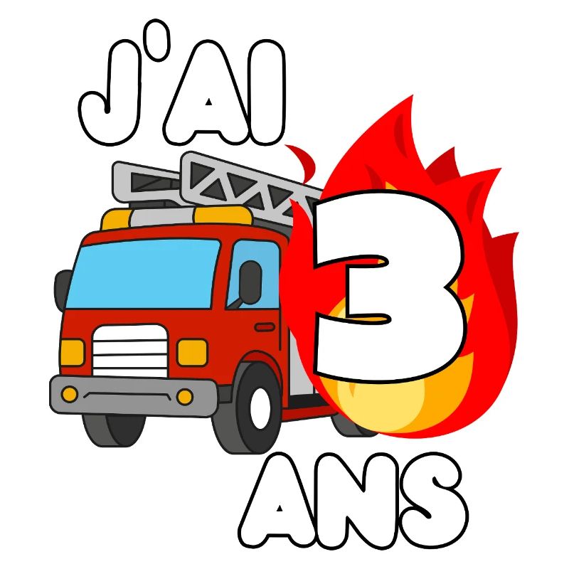 J’ai 3 ans camion de pompier fun