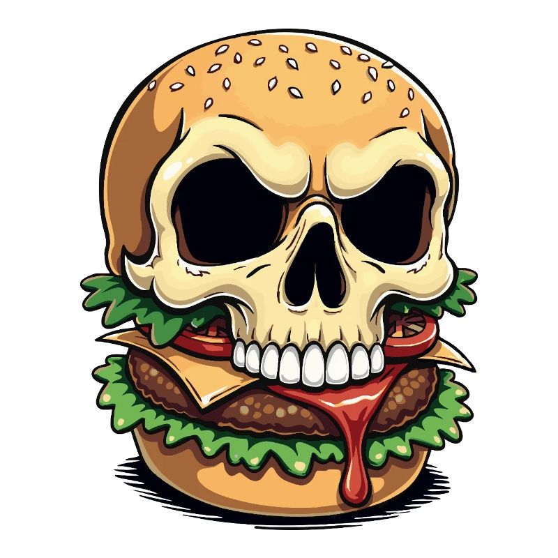 Skull Burger Popart