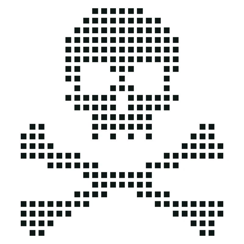 Pixel Totenkopf gekreuzte Knochen