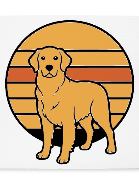 Hund Retriever Retro Sunset
