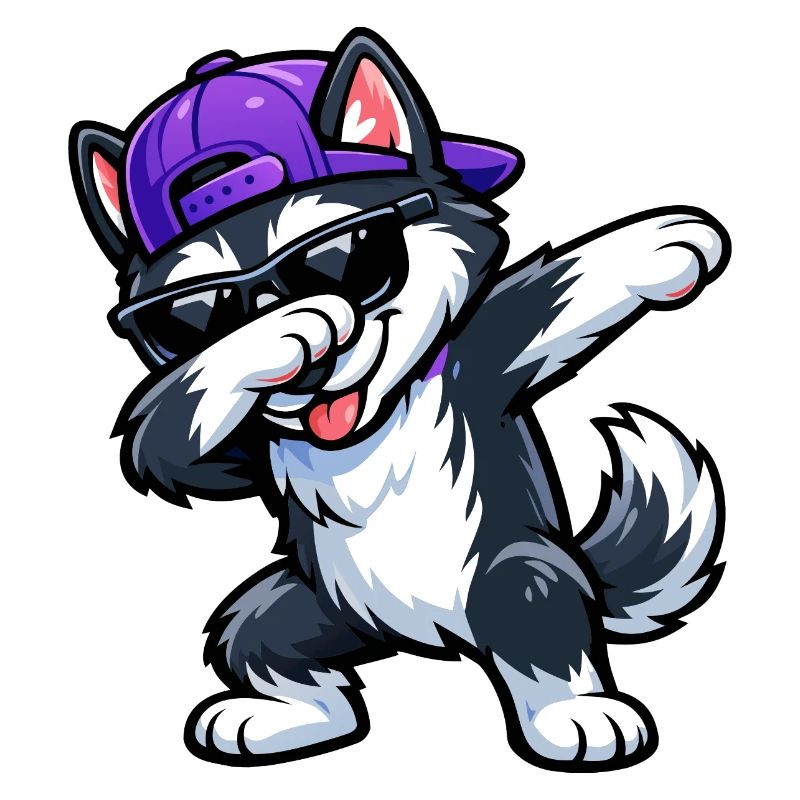 Dabbing Husky
