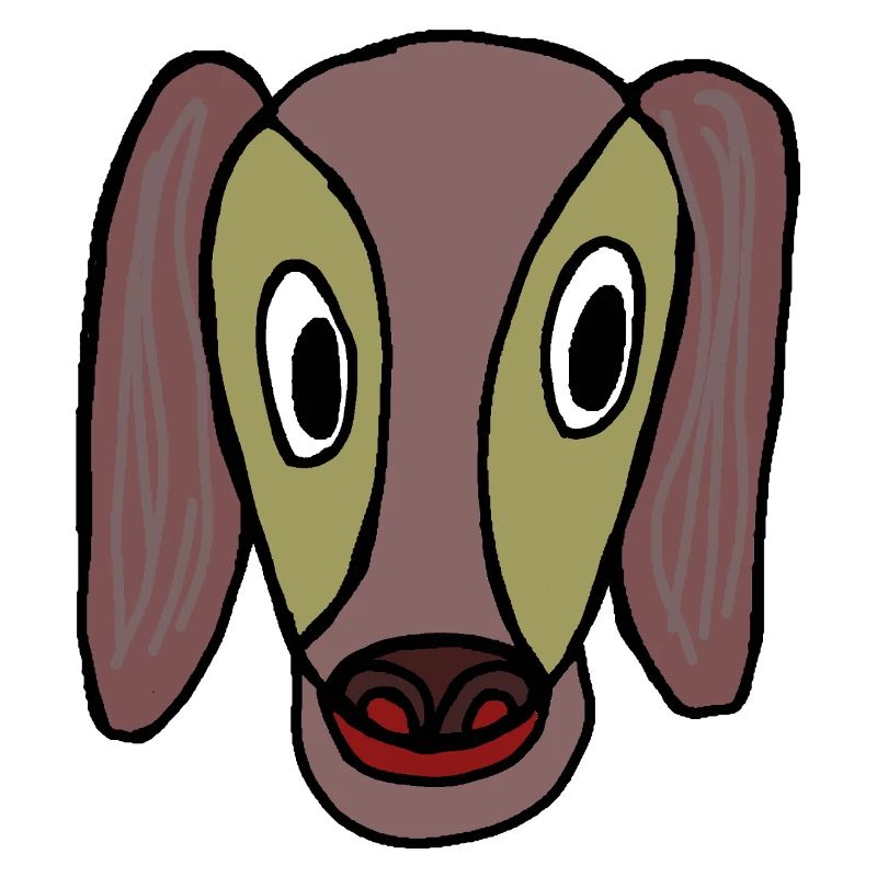 Karikaturhund mit großen Augen