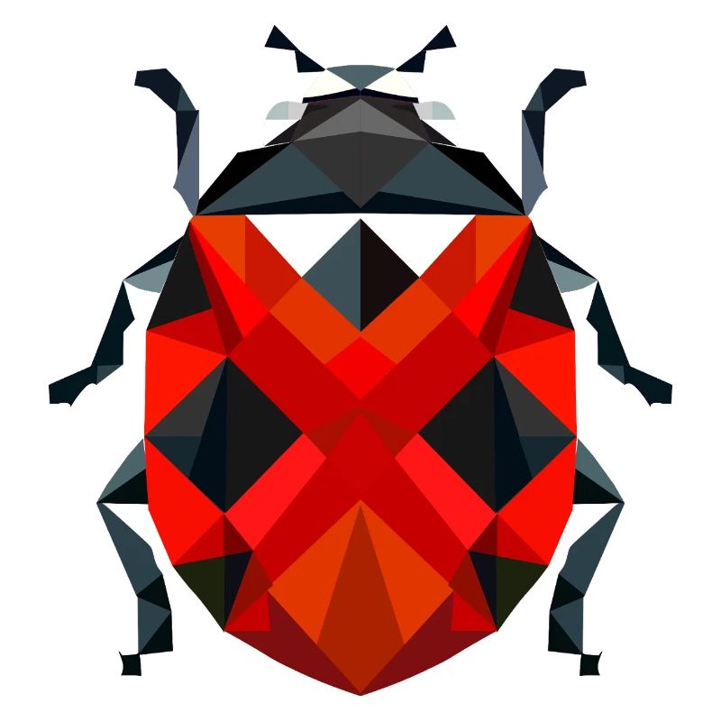 Stilvolle polygonale Marienkäfer-Illustration