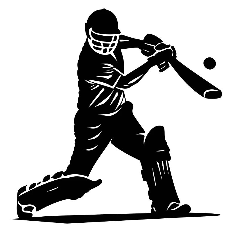 Cricketspieler Silhouette