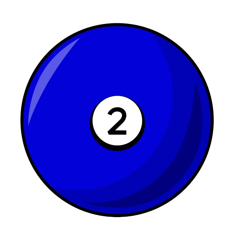Billiard ball 2 blue Billiards two