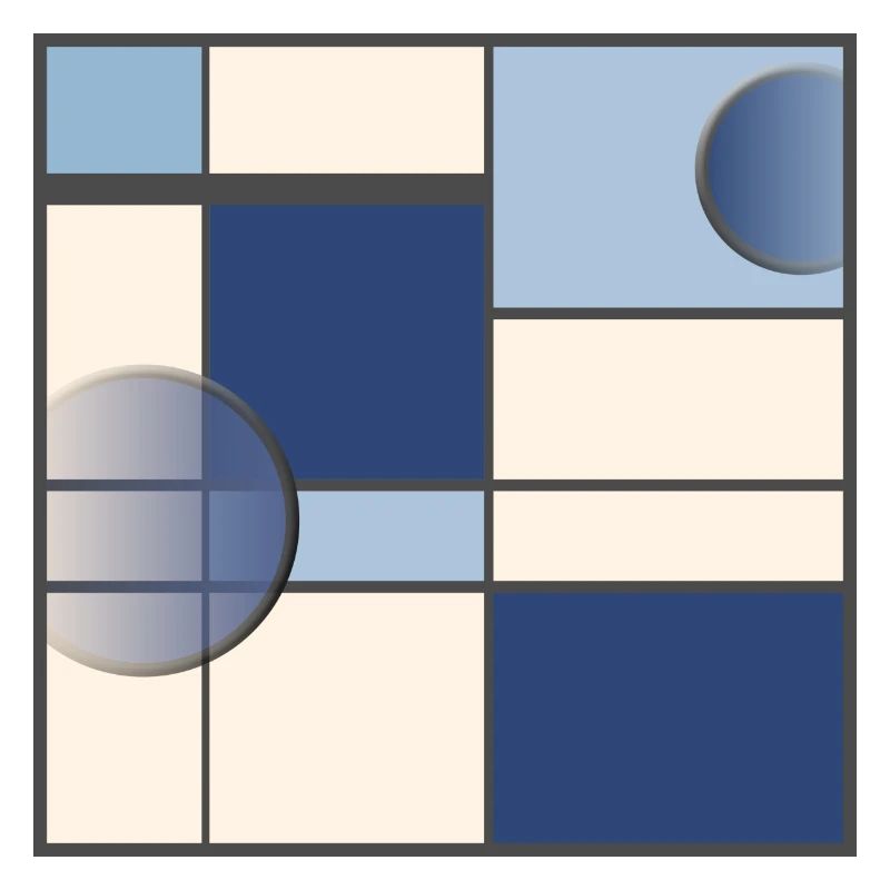 Mondrianstyle in Blau