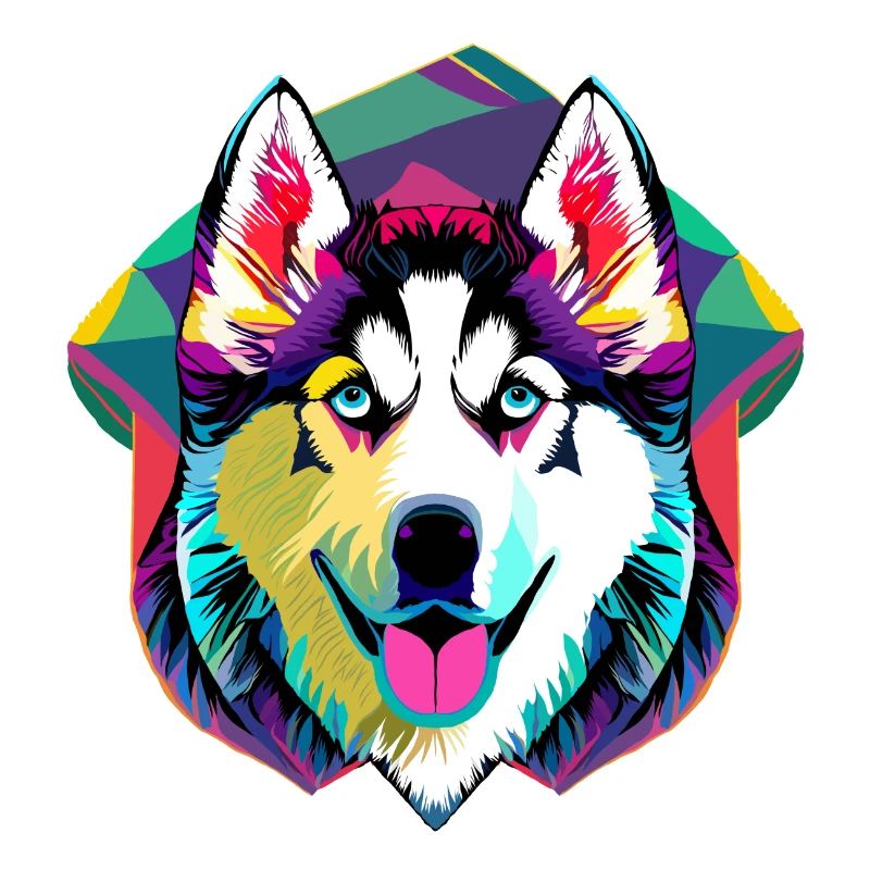 Farbenfroher Husky 
