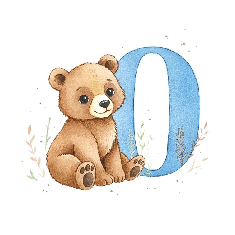 Bär mit Buchstabe O