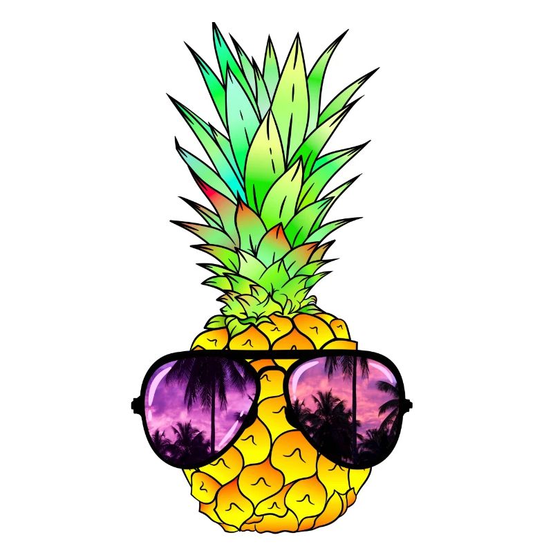 cool pineapple with sunglasses