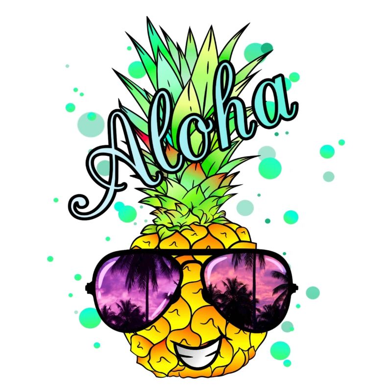 Aloha Ananas mit Farbspritzern