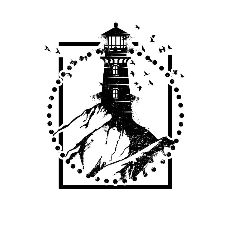 Maritime Lighthouse Compass Sailing Ship Retro