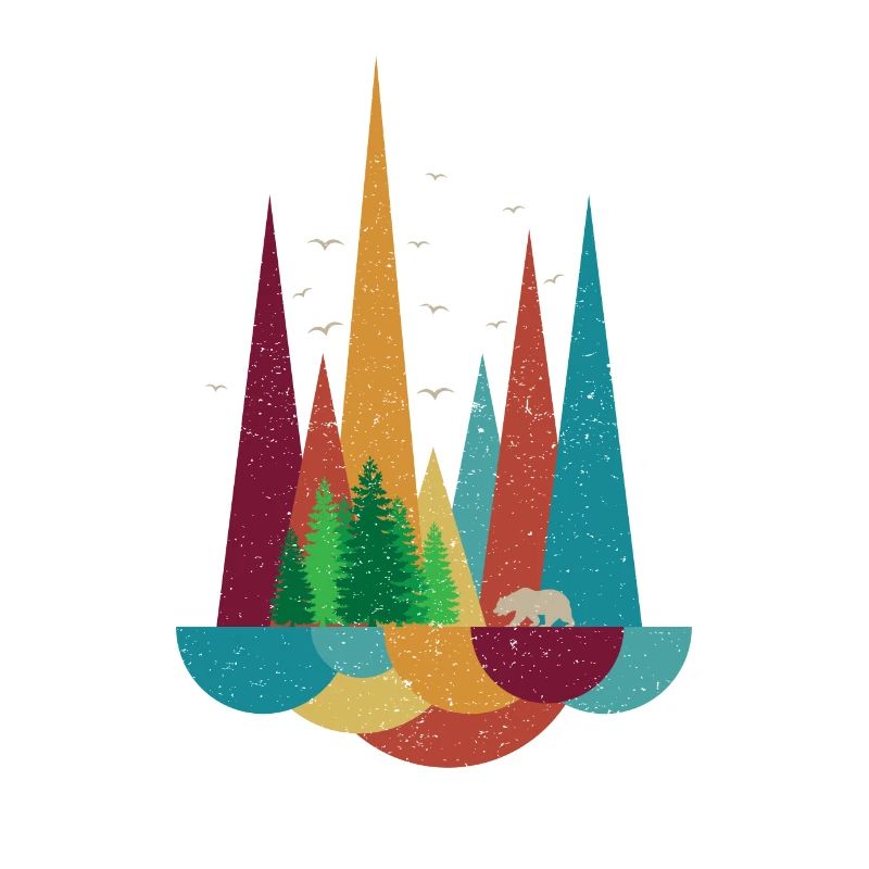 Berge Wald Tiger