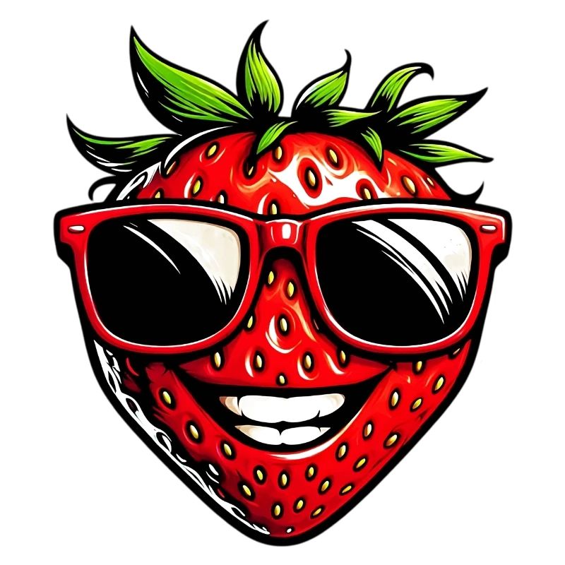 Erdbeere mit Sonnenbrille