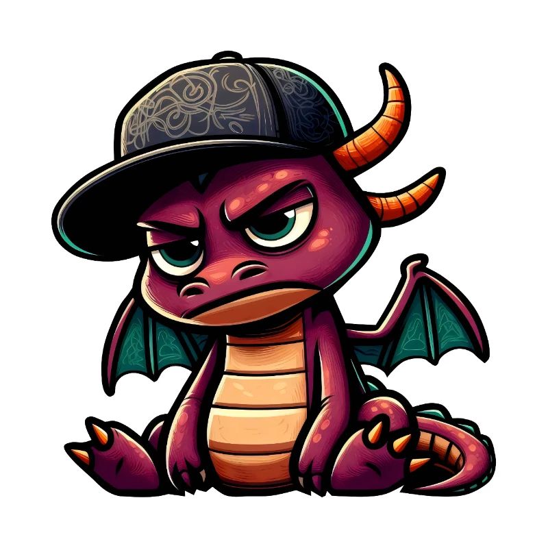 Lila HipHop Drachen Kappe