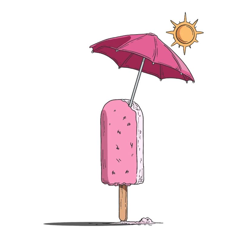 Eis-Sommertraum mit Sonnenschirm