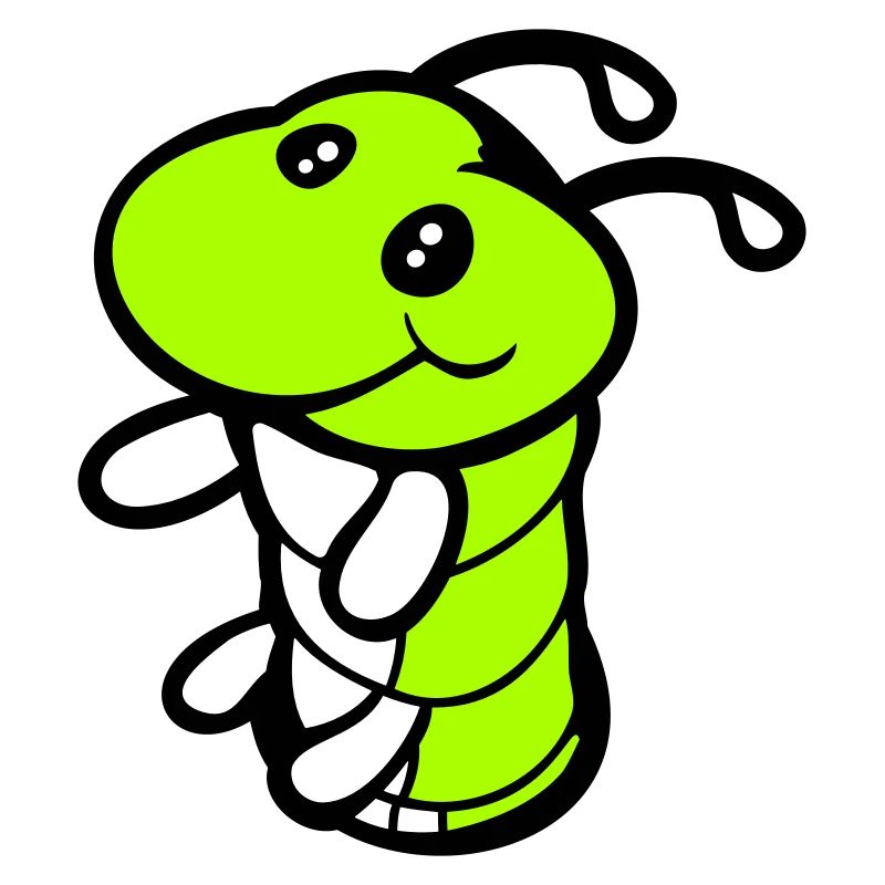 Caterpillar Bottom Hole Cute Smiles Friendly Happy