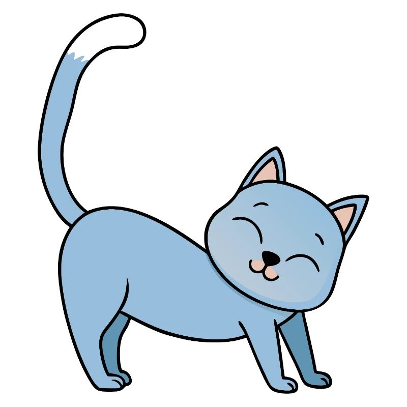 Glückliche Katze Verspielte Illustration