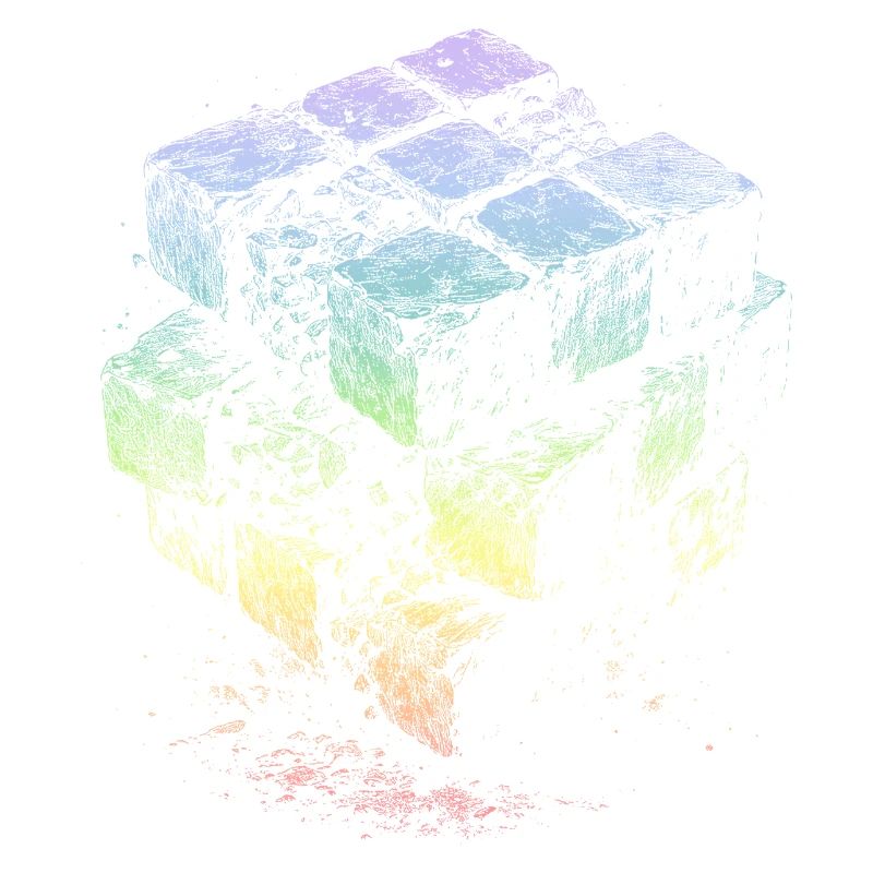 Kubus Regenbogenfarben