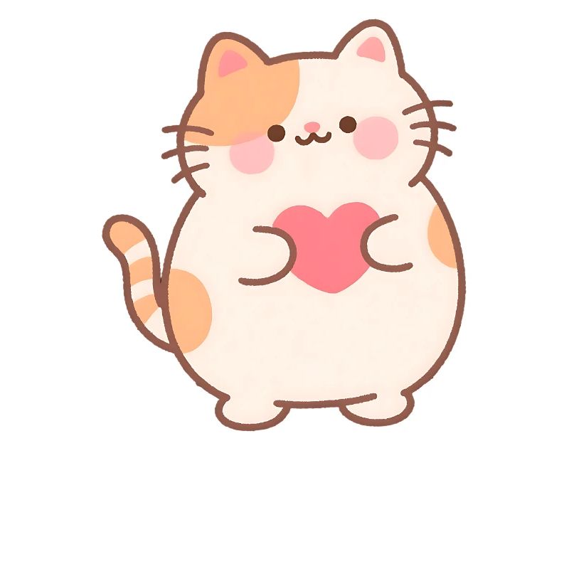 Kleine Herzkatze Kuscheldesign