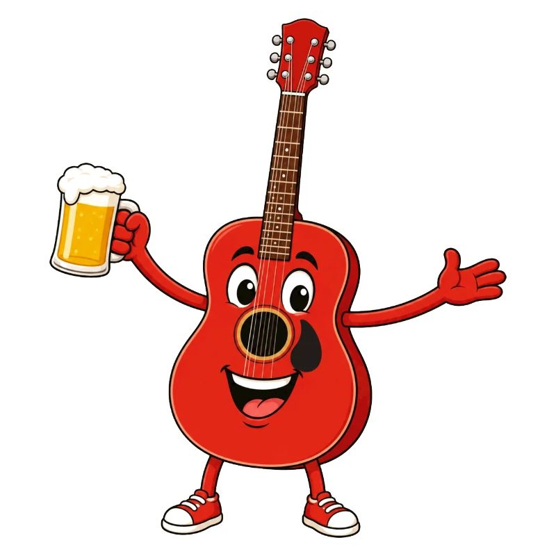 Gitarre mit Bier