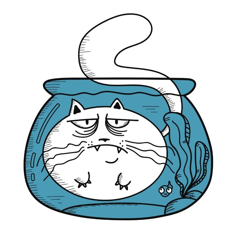 Katze im Goldfischglas