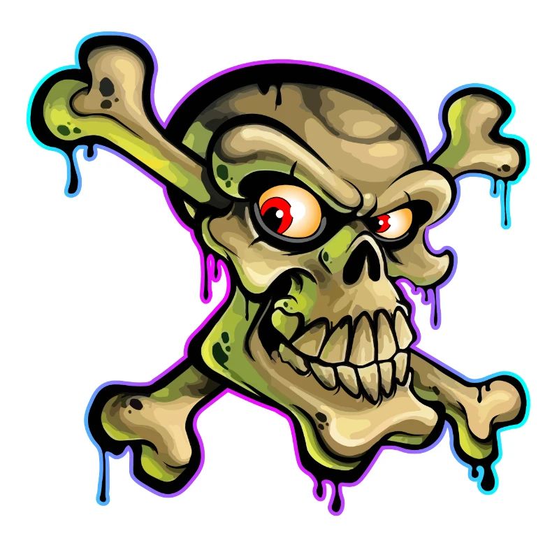 Pirate Skull Cartoon Graffiti