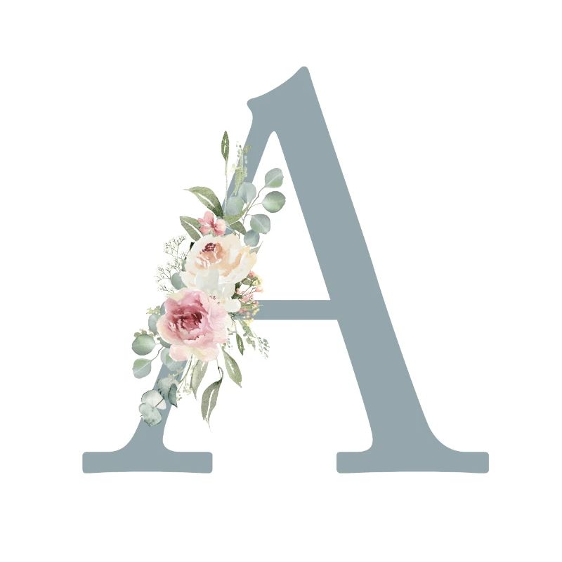 UNE| Monogramme | Eucalyptus Pastel Fleur Bleu