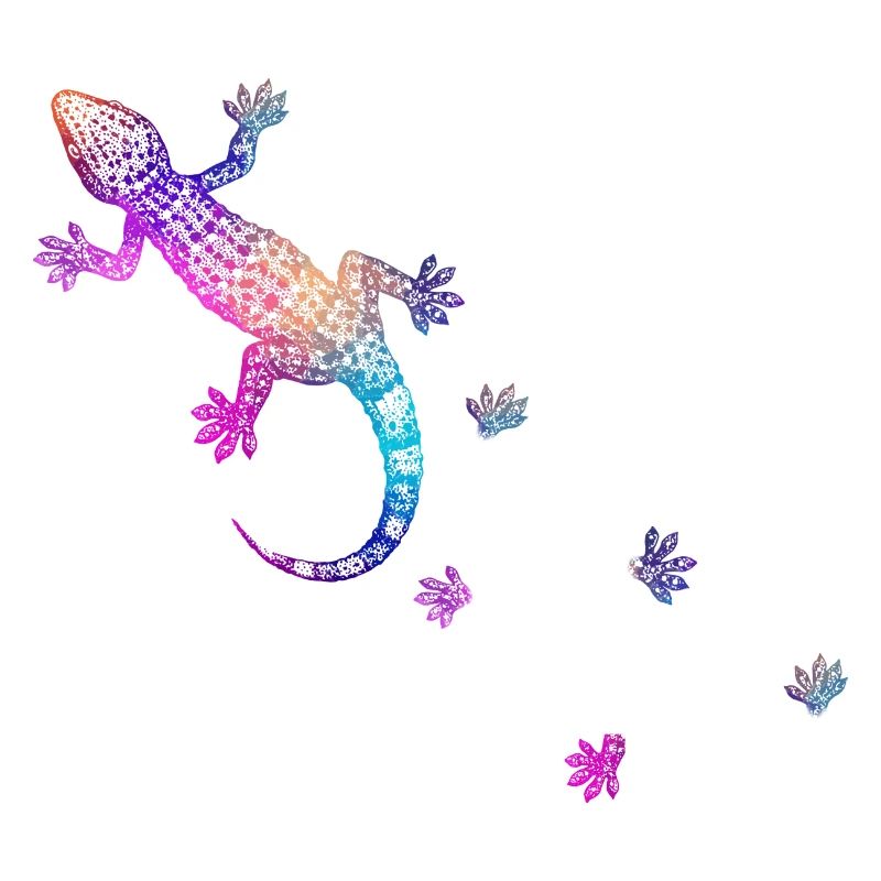 Gecko mit Fußspuren