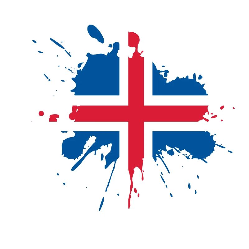 Iceland Flagge Fleckendesign