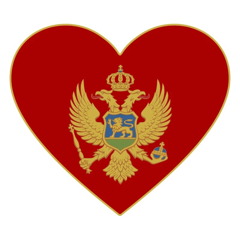 Montenegro Flagge Herz