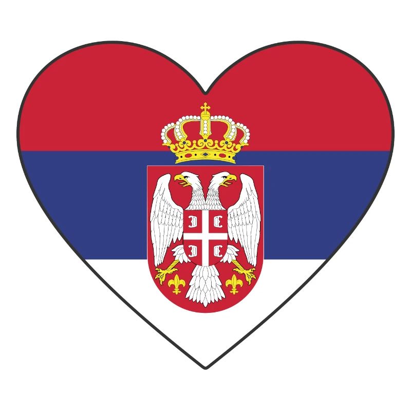 Serbien Flagge Herz