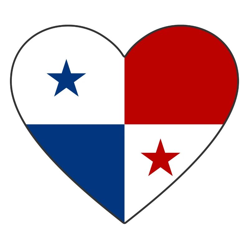 Panama Flagge Herz
