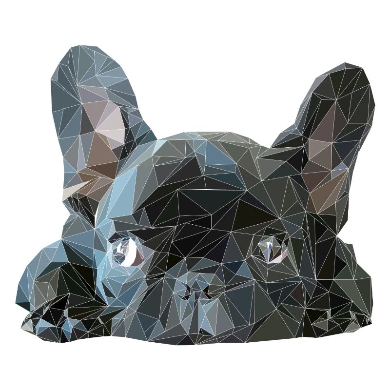 French Bully design de cadeau low poly super mignon