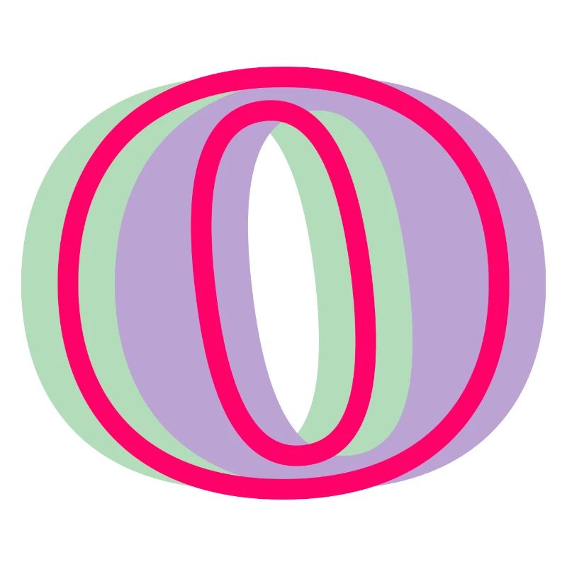 Multicolored letter o