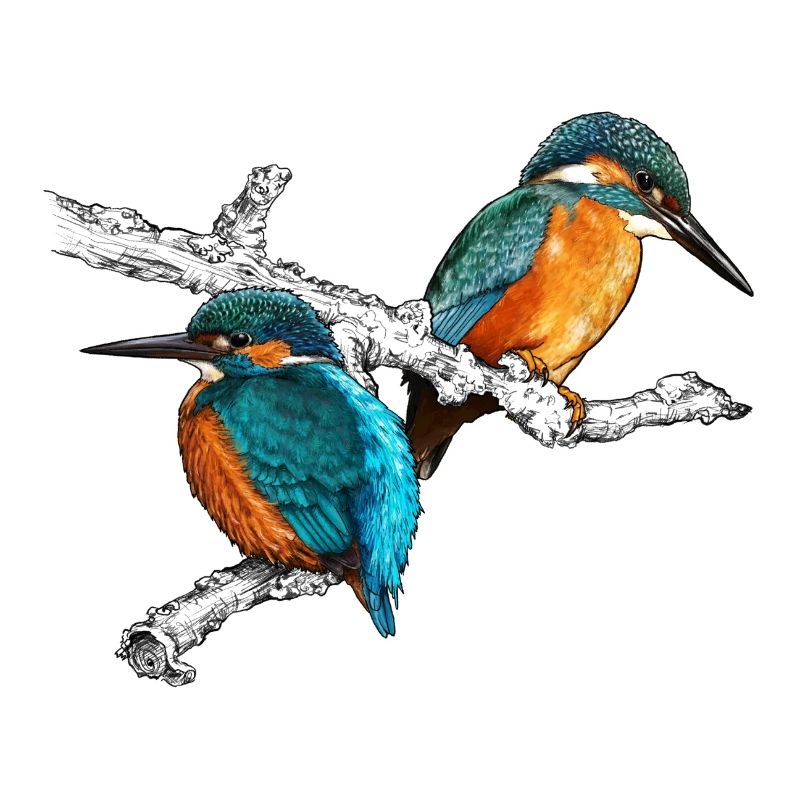 zwei Eisvögel