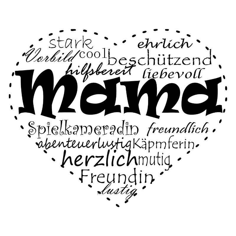 Mama Herz schwarz