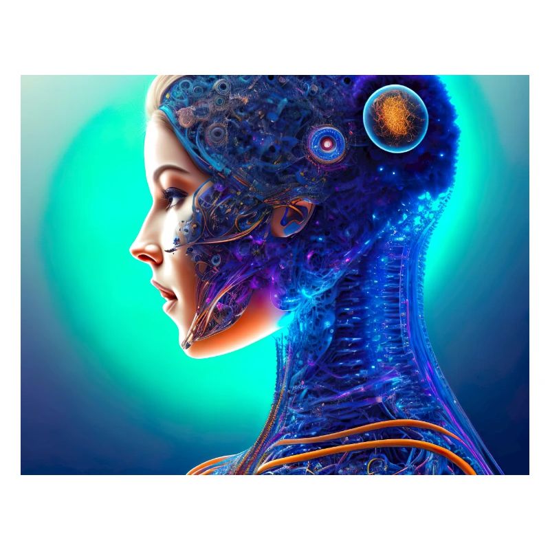 Biomechanische Frau Blau
