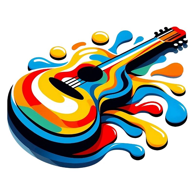 Schmelzende Regenbogen-Gitarre