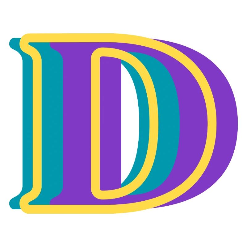 Mehrfarbiger Buchstabe d – originelle Geschenkidee