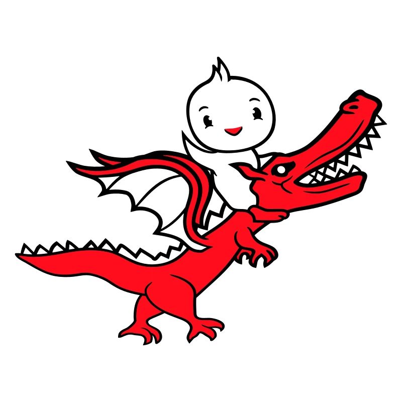 Duck Dragon Roars Sitting Riding Mythical Creature Monster