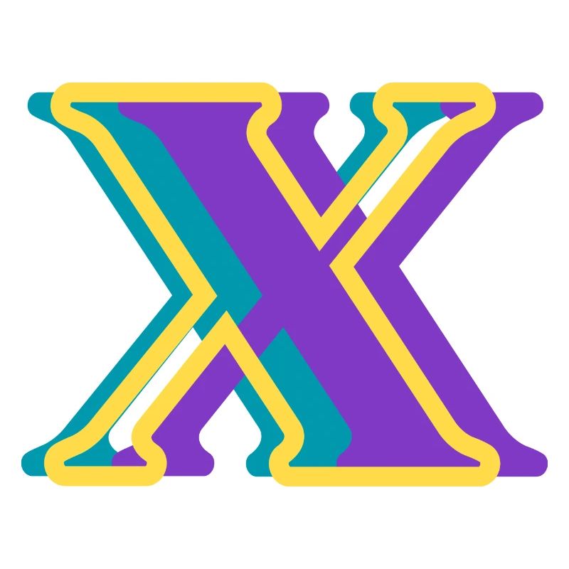 Mehrfarbiger Buchstabe x