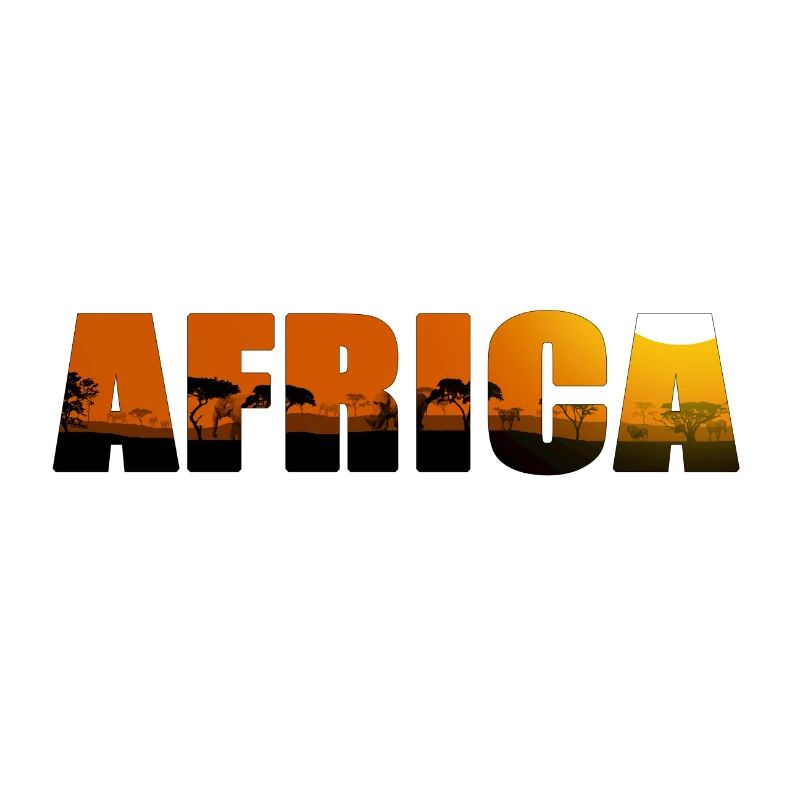 Africa Landscape Lettering