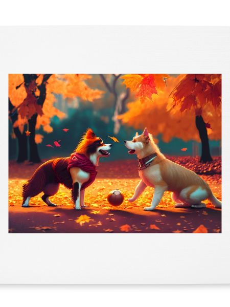 Hund im Herbst