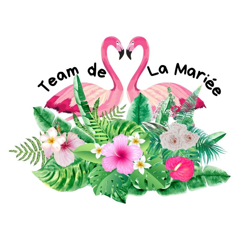 Tropisches Flamingo-Brautteam