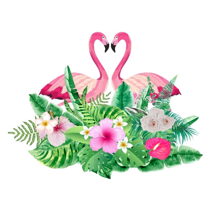 Tropisches Flamingo-Brautteam