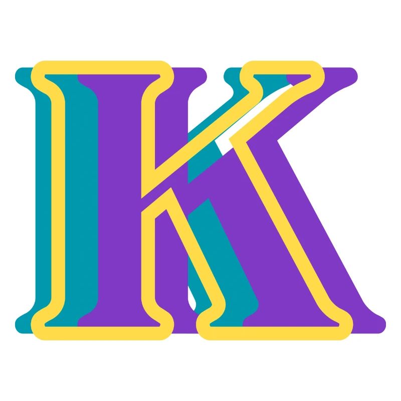 Lettre k multicolore