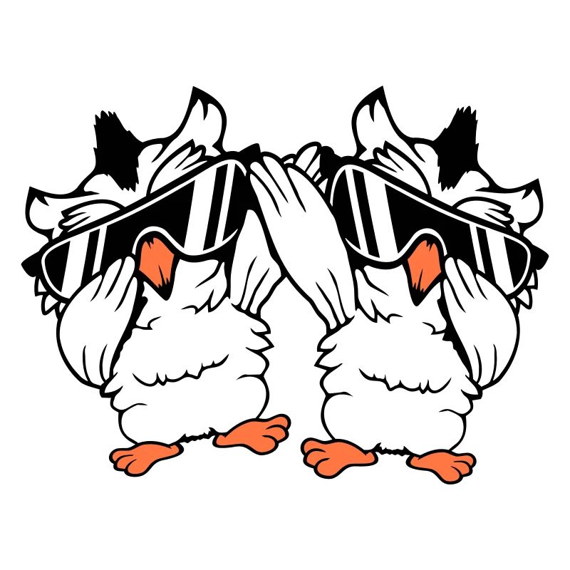 2 Eulen Dabbing Dab Dance Pose Geste Sonnenbrille