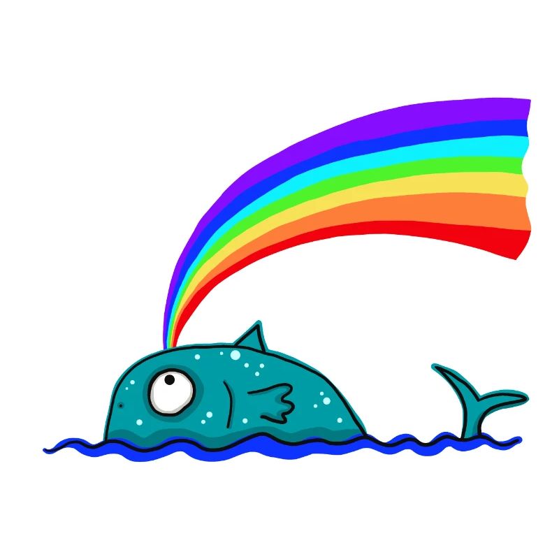 Regenbogen Wal